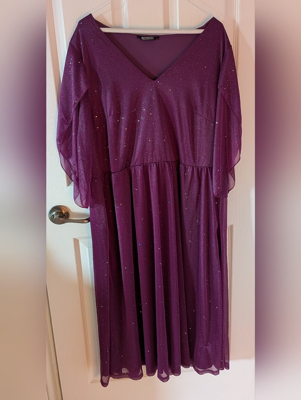 BloomChic Plum Sparkle Maxi Dress